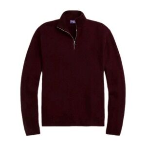 $1495‎ Ralph Lauren Purple Label Men's Cashmere Birdseye Quarter-Zip Sweater XXL